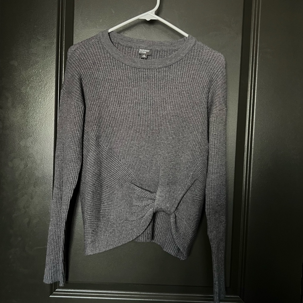 Summer & Rose Courtney Knot Front Thermal Sweater